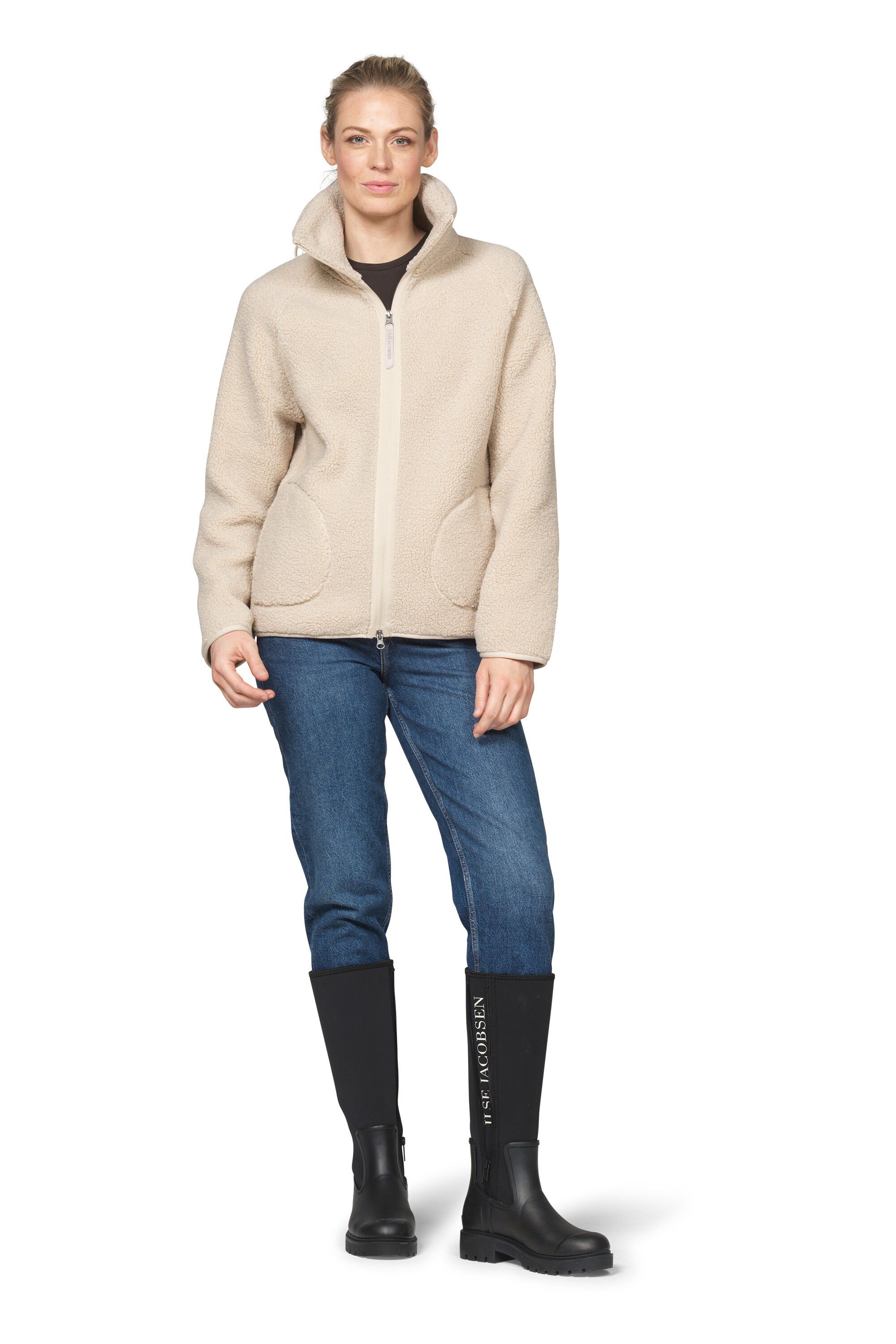 Short Pile Jacket with Zipper