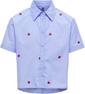 KOGNEW LINA SS STRIPE EMB SHIRT WVN