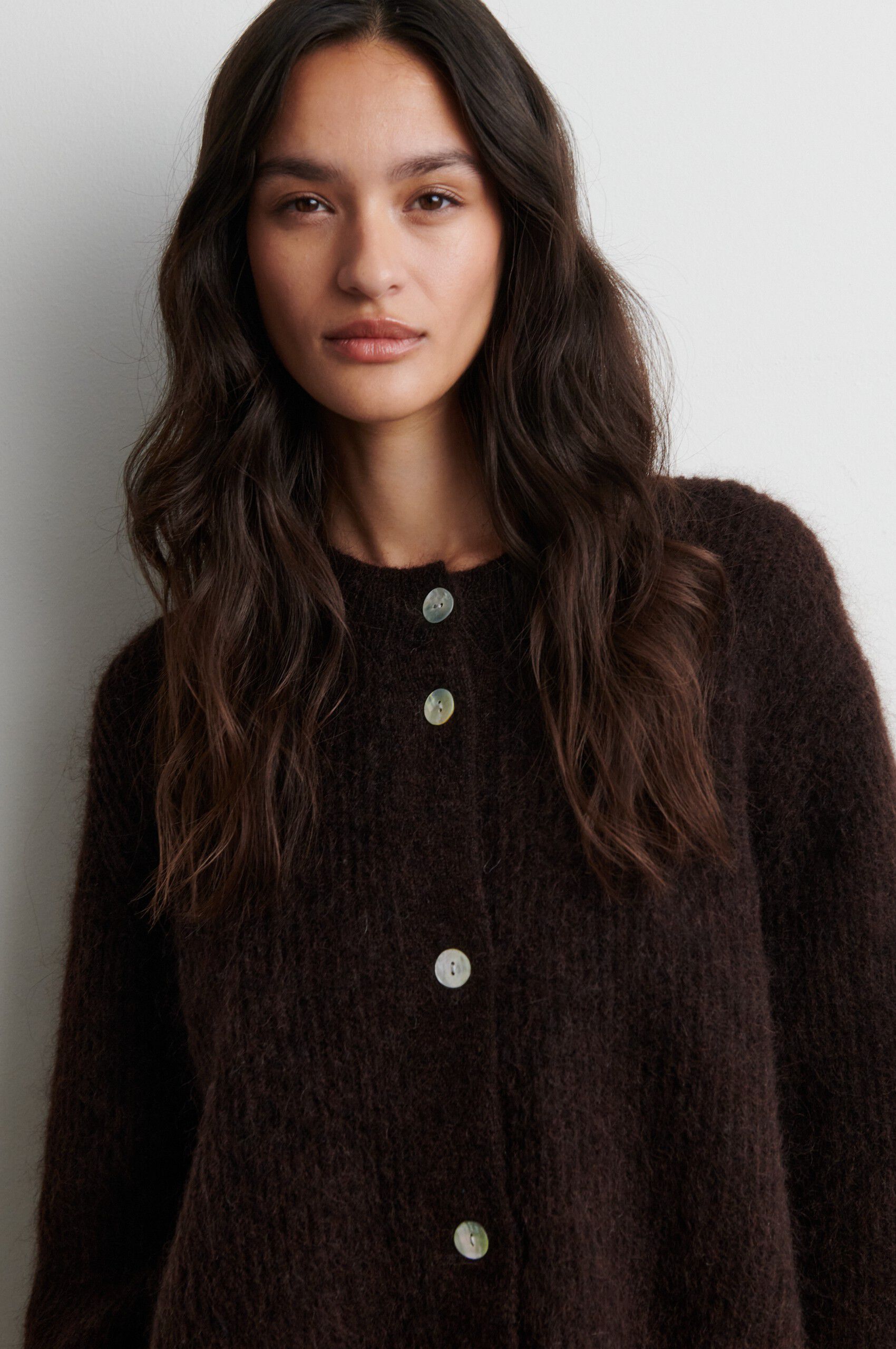 Andrea Knit Rib LS Cardigan