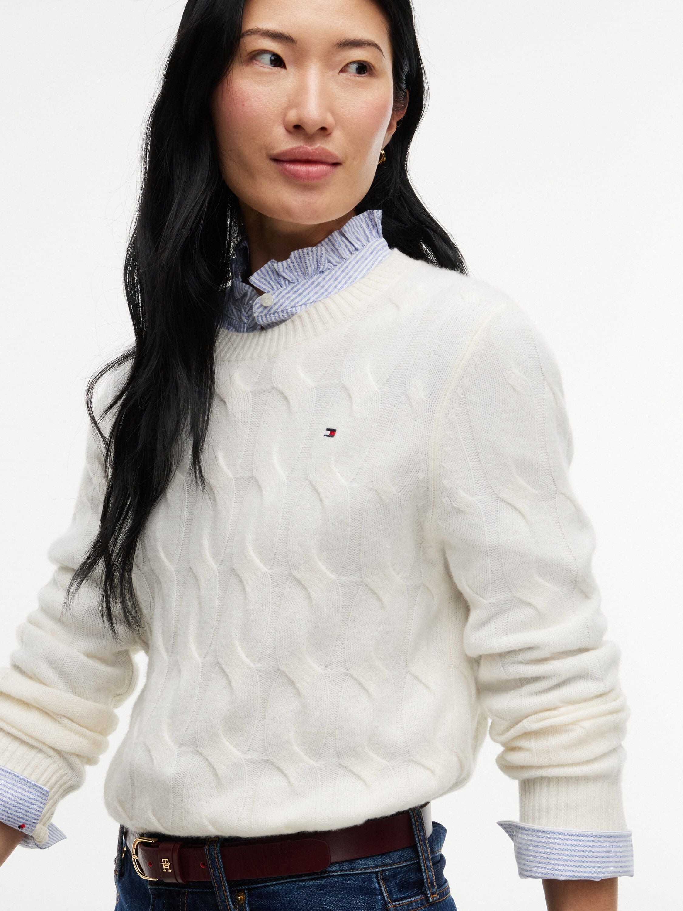 Pure Wool Chain Cable Knit Jumper
