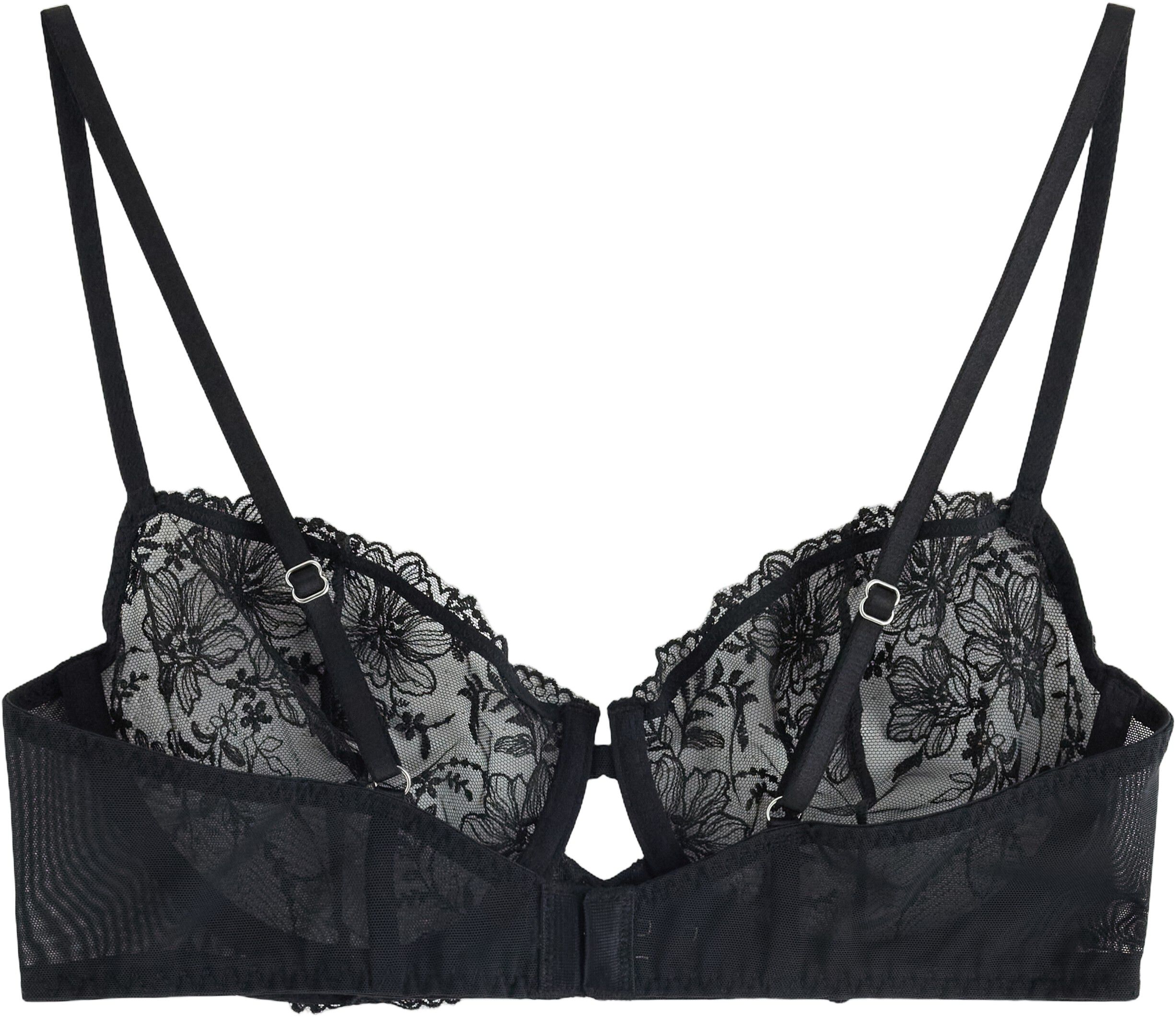 Unpadded wire bra in sheer lace and