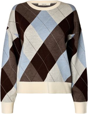 SLWTHEA LS KNIT ARGYLE O-NECK