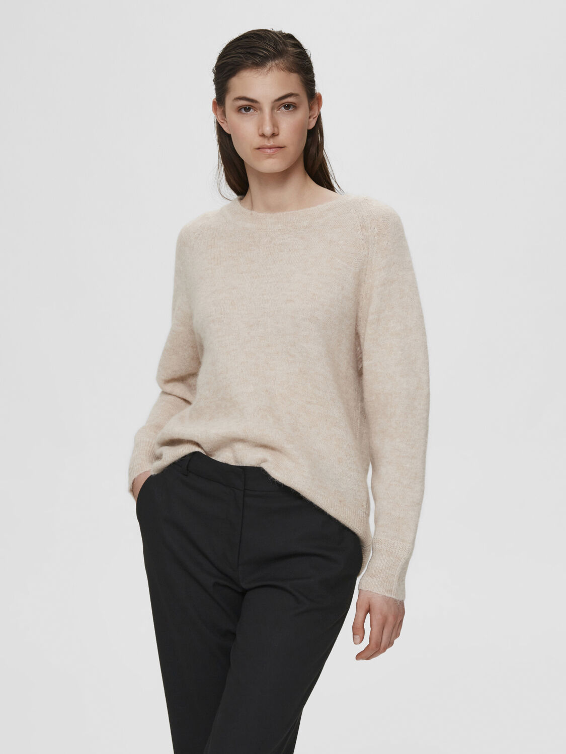Slflulu Ls Knit O-Neck Noos