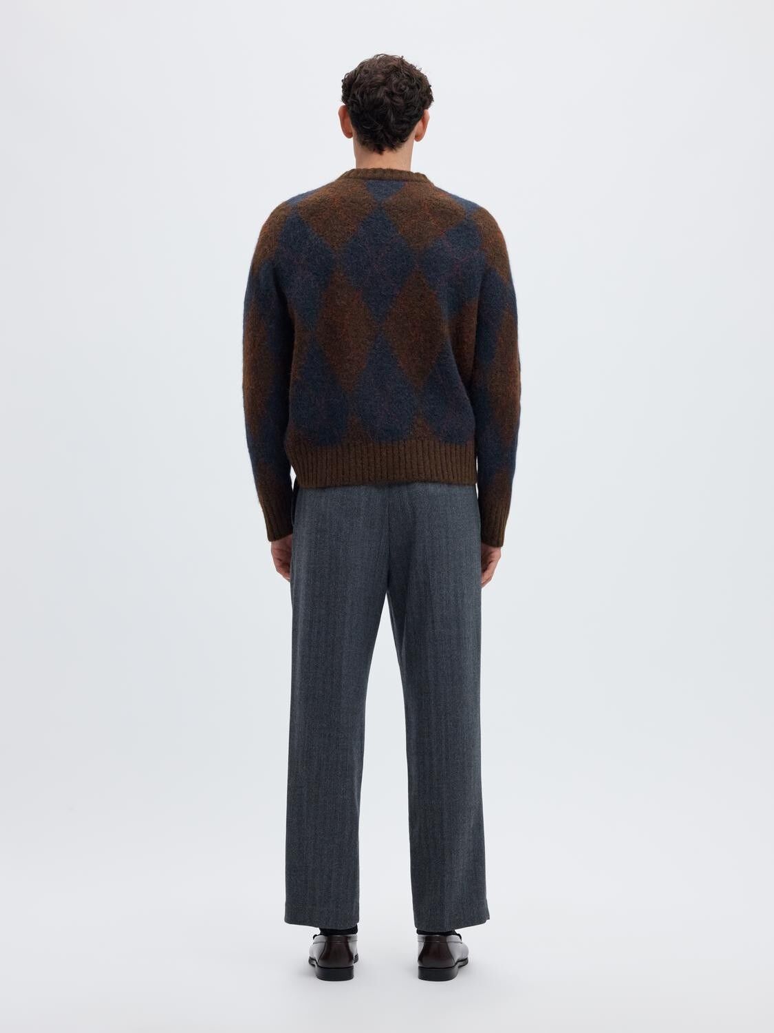 Slmrai Ls Knit Argyle Crew Neck