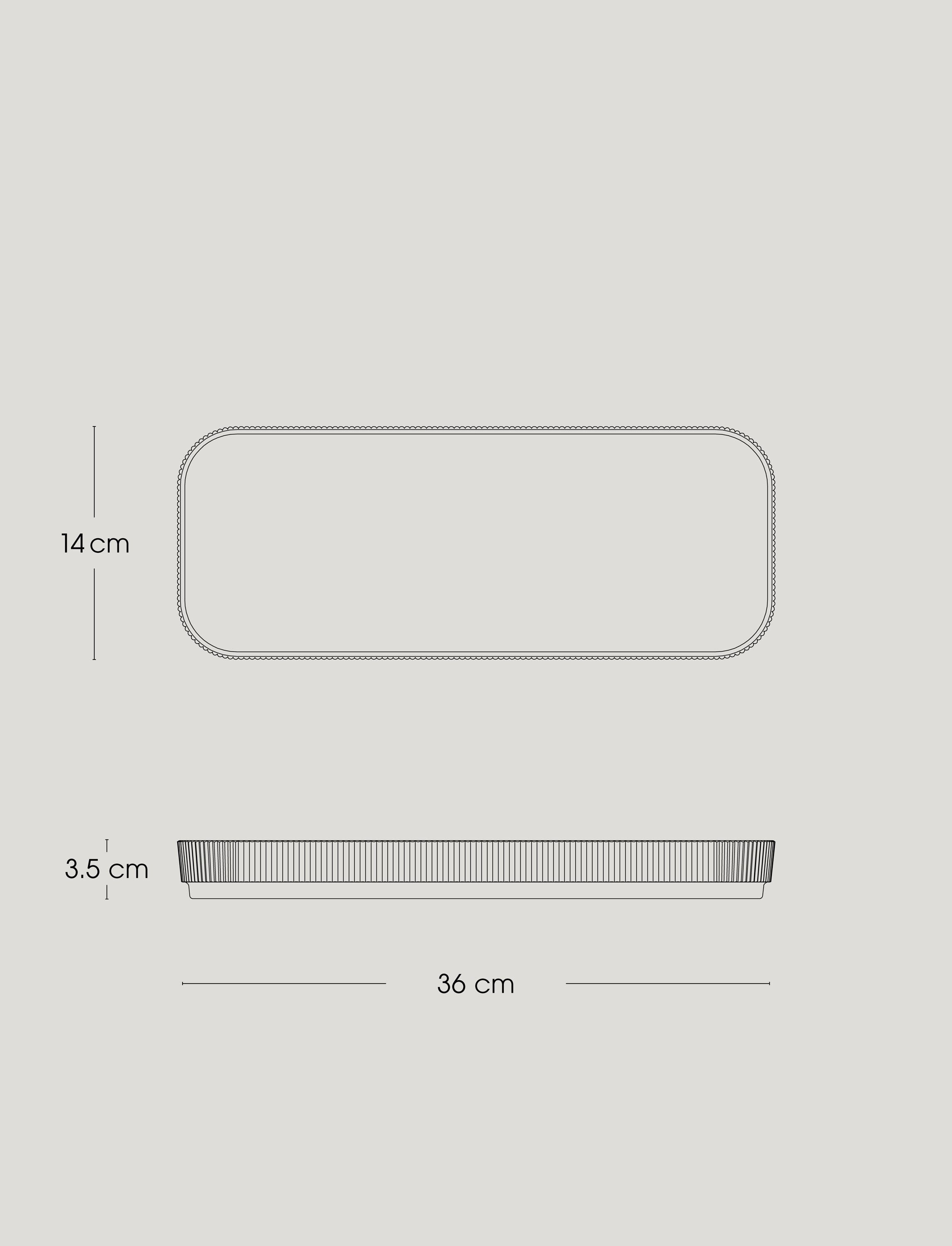 Pilastro serveringsfat L 36 cm clear