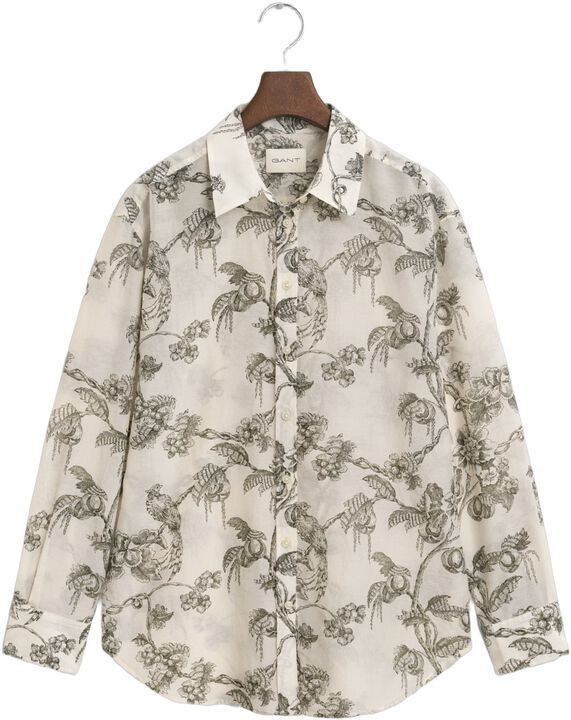 REL TREE PRINT COT SILK SHIRT