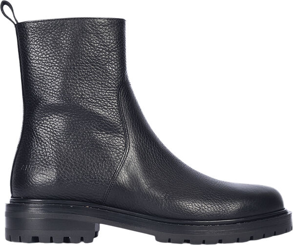 Chunky læderstøvle med lynlås