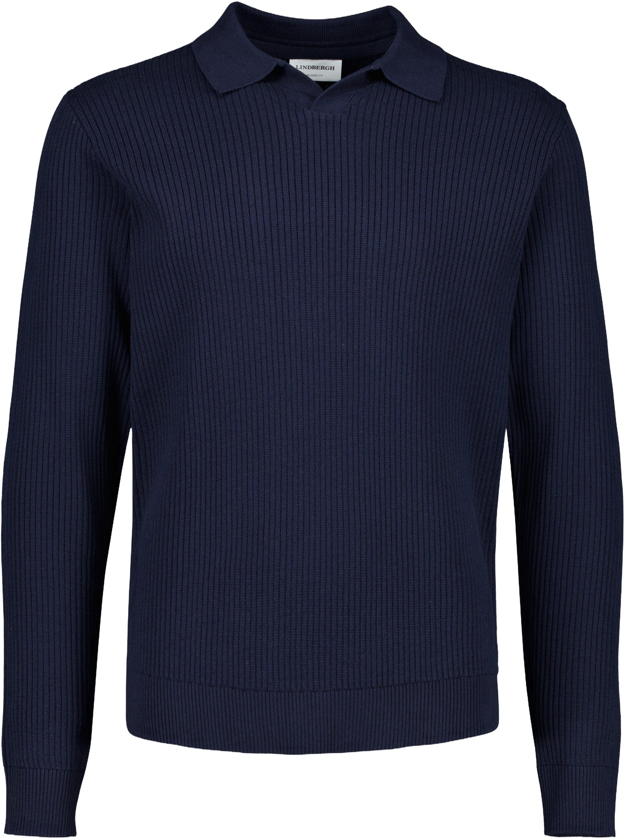 Ribbed L/S v-neck polo