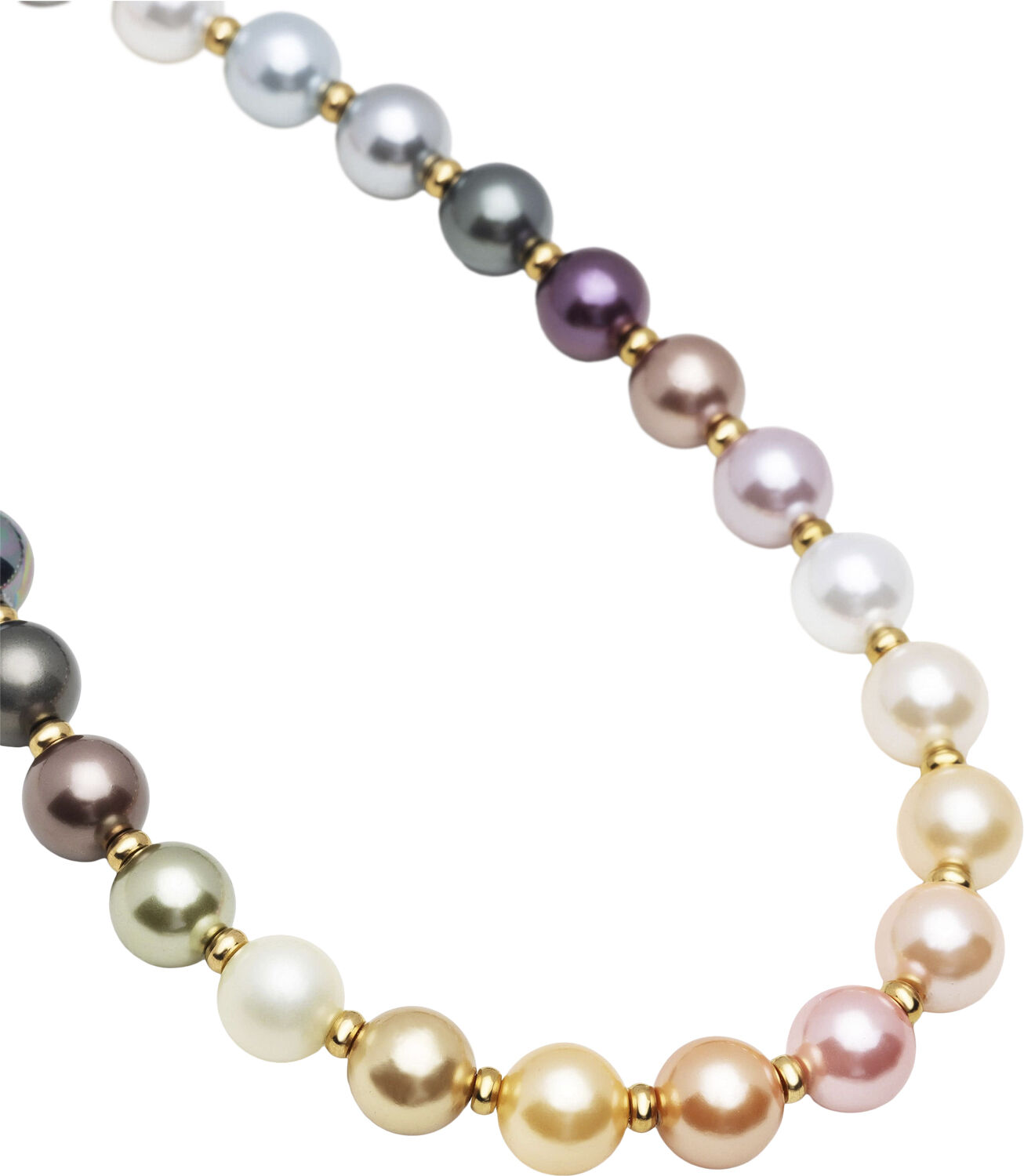 Pastel Pearl Necklace with Gold Plating