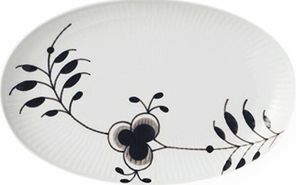 Black Fluted Mega Oval Asiette 23,5cm