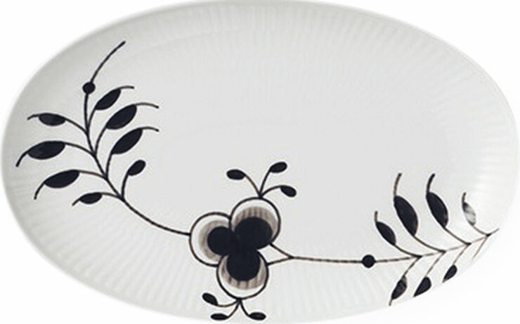 Black Fluted Mega Oval Asiette 23,5cm