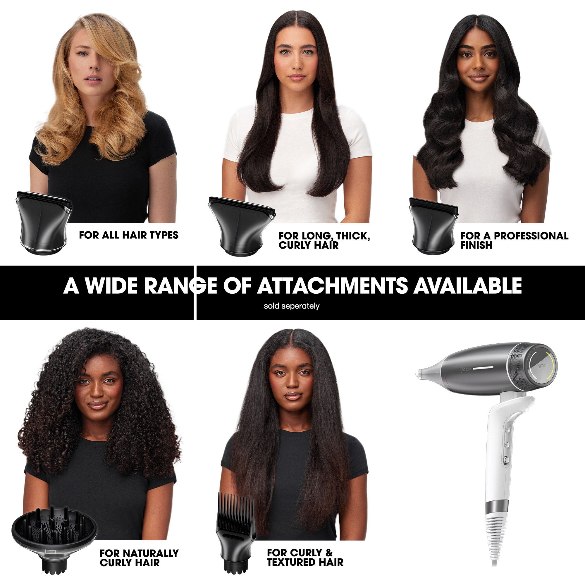 ghd Speed - Hair Dryer Silver White