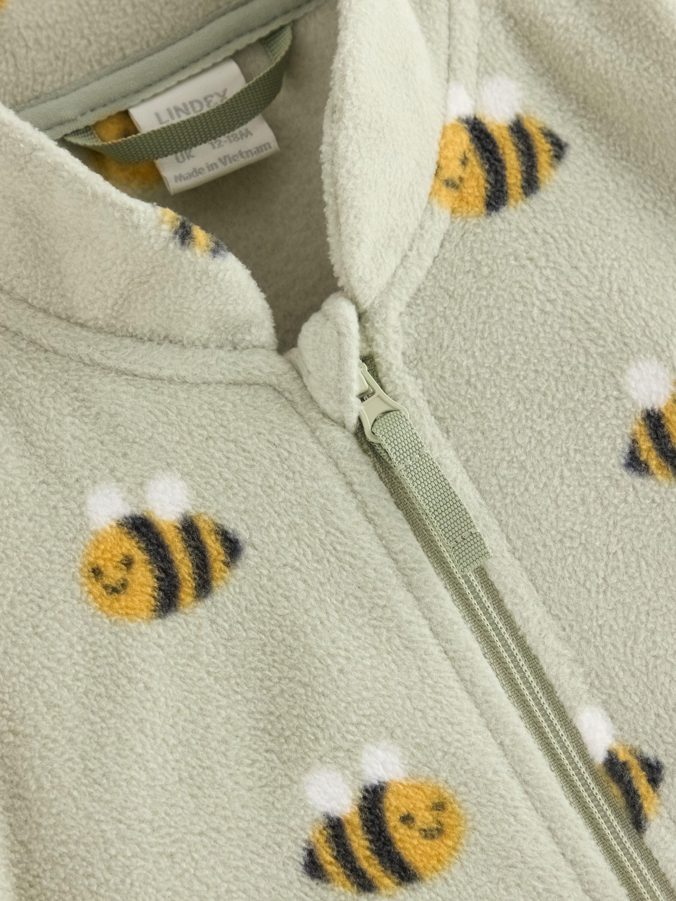 Jacket in microfleece with a high c