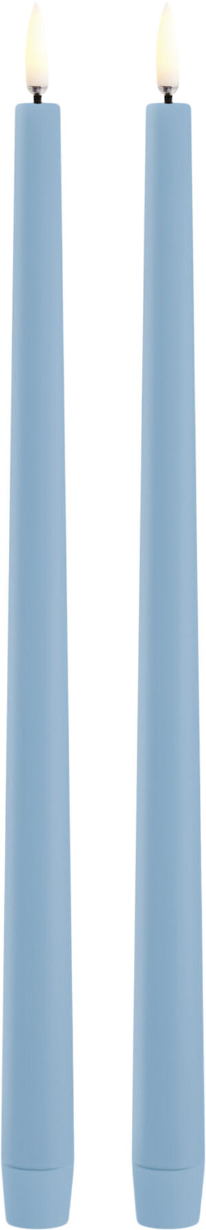 LED slim taper candle, Sky Blue, Smooth, 2-pack, 2,3x32 cm