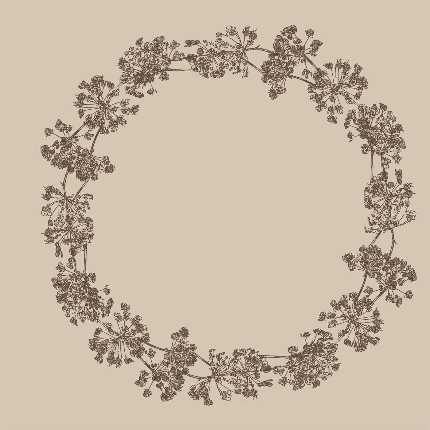 Serviet krans af sk&aelig;rmblomster