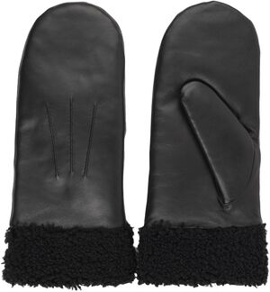 MATERA - FEMININE LEATHER MITTENS W/ CURLY SHEARLING