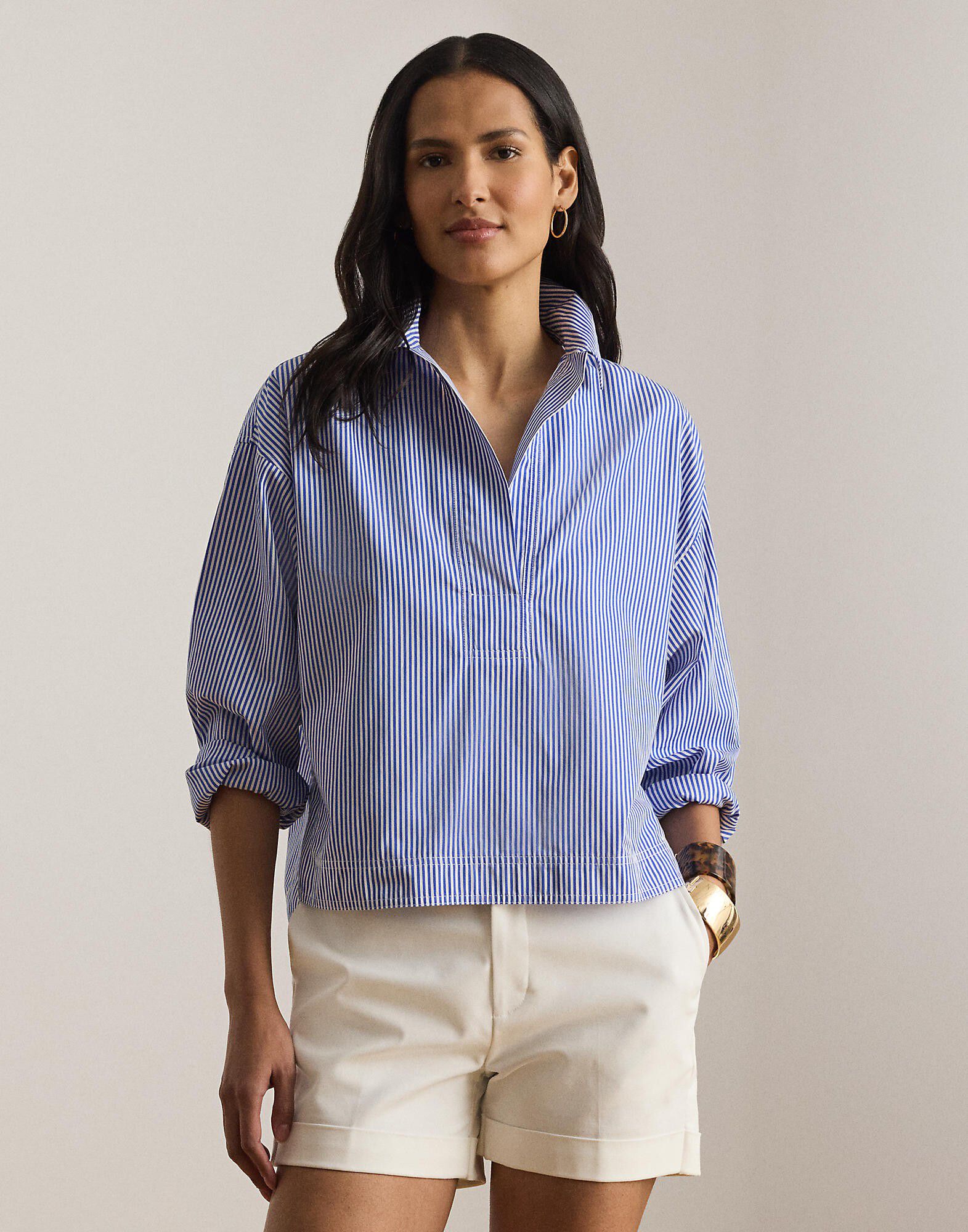 Striped Cropped Shirt