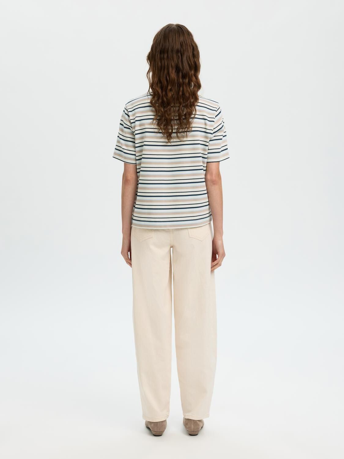 SLFESSENTIAL SS STRIPED BOXY TEE NO