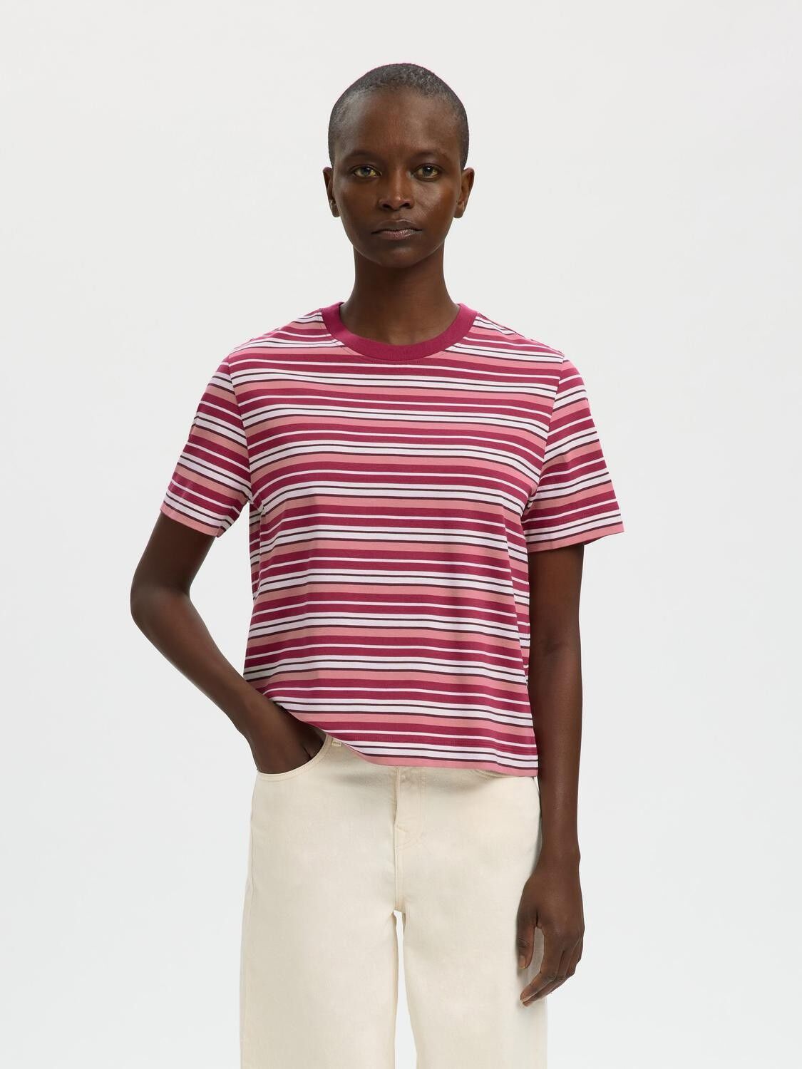 Slwessential Ss Striped Boxy Tee Noos