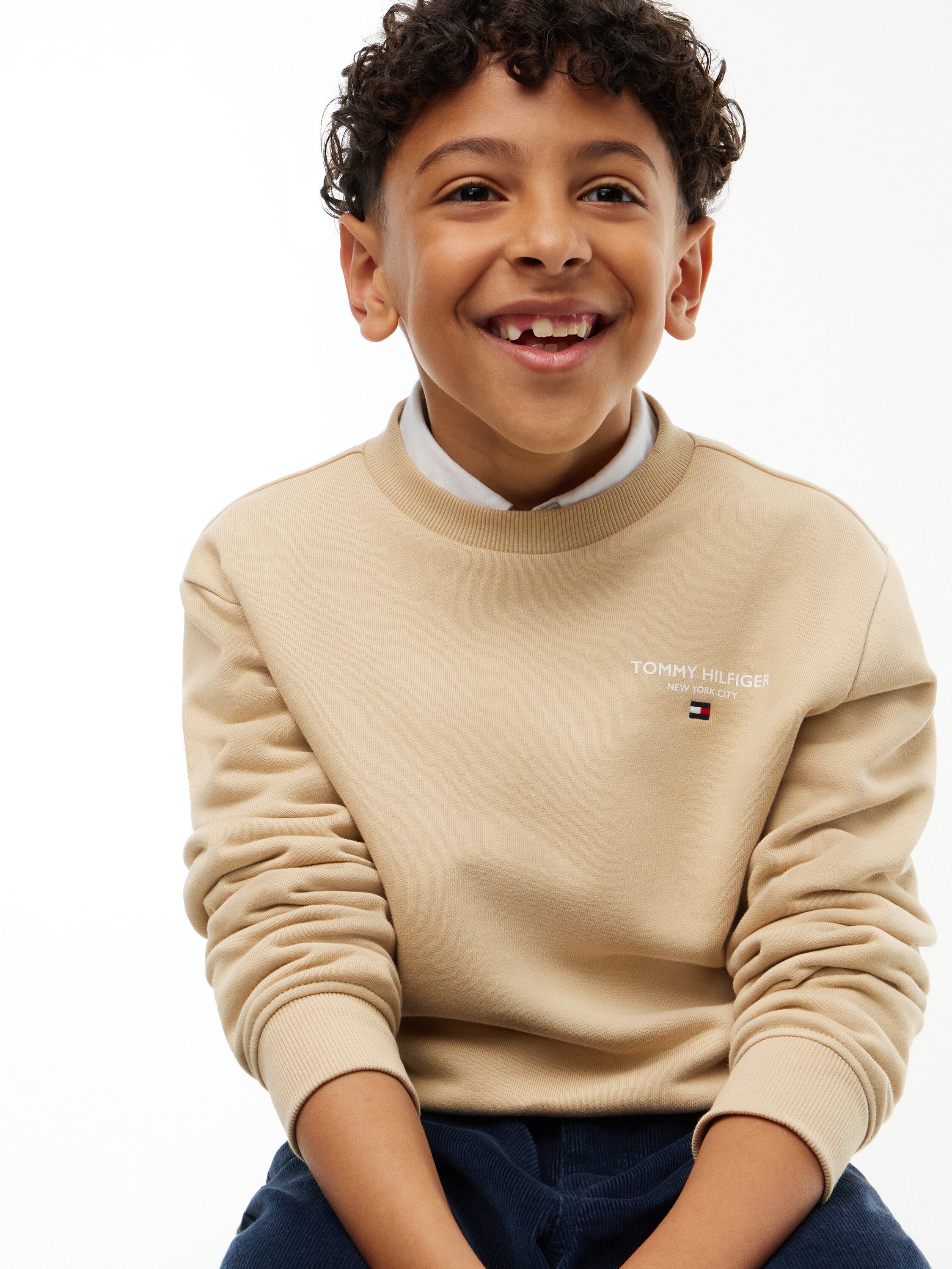 Logo Flag Embroidery Crew Neck Jumper