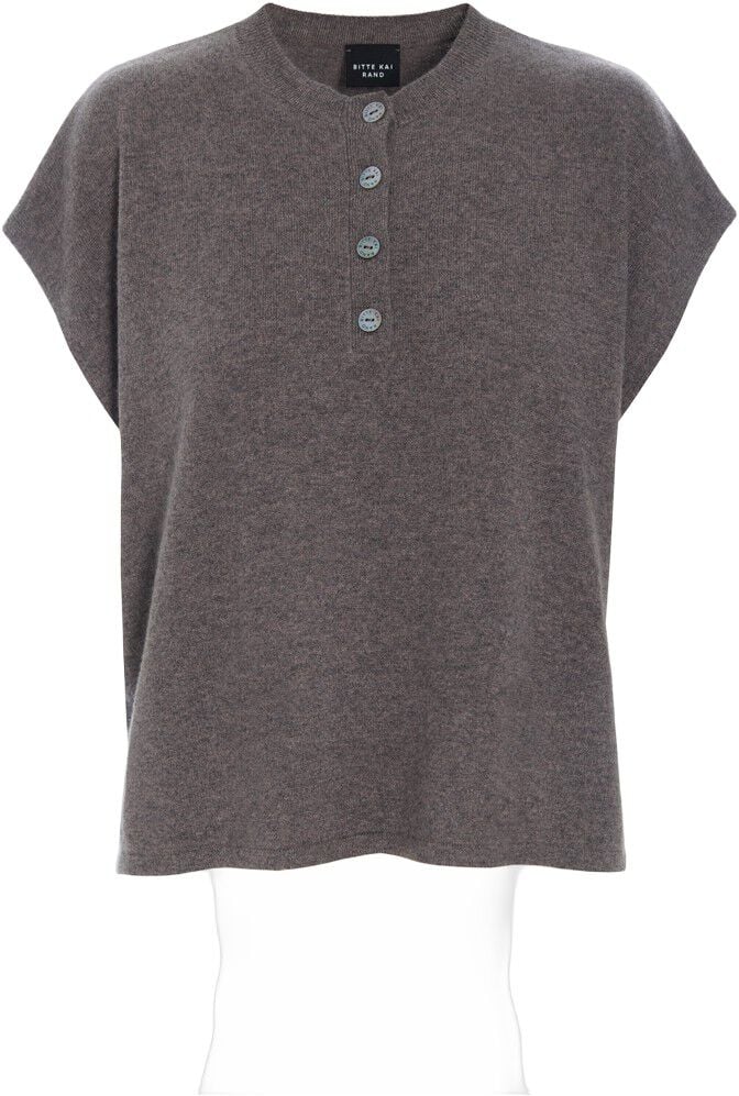 Kumo cashmere bluse med knapper
