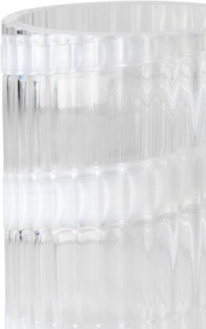 Lyngby Vase H15. 5 cm swirl hvid mundblæst glas