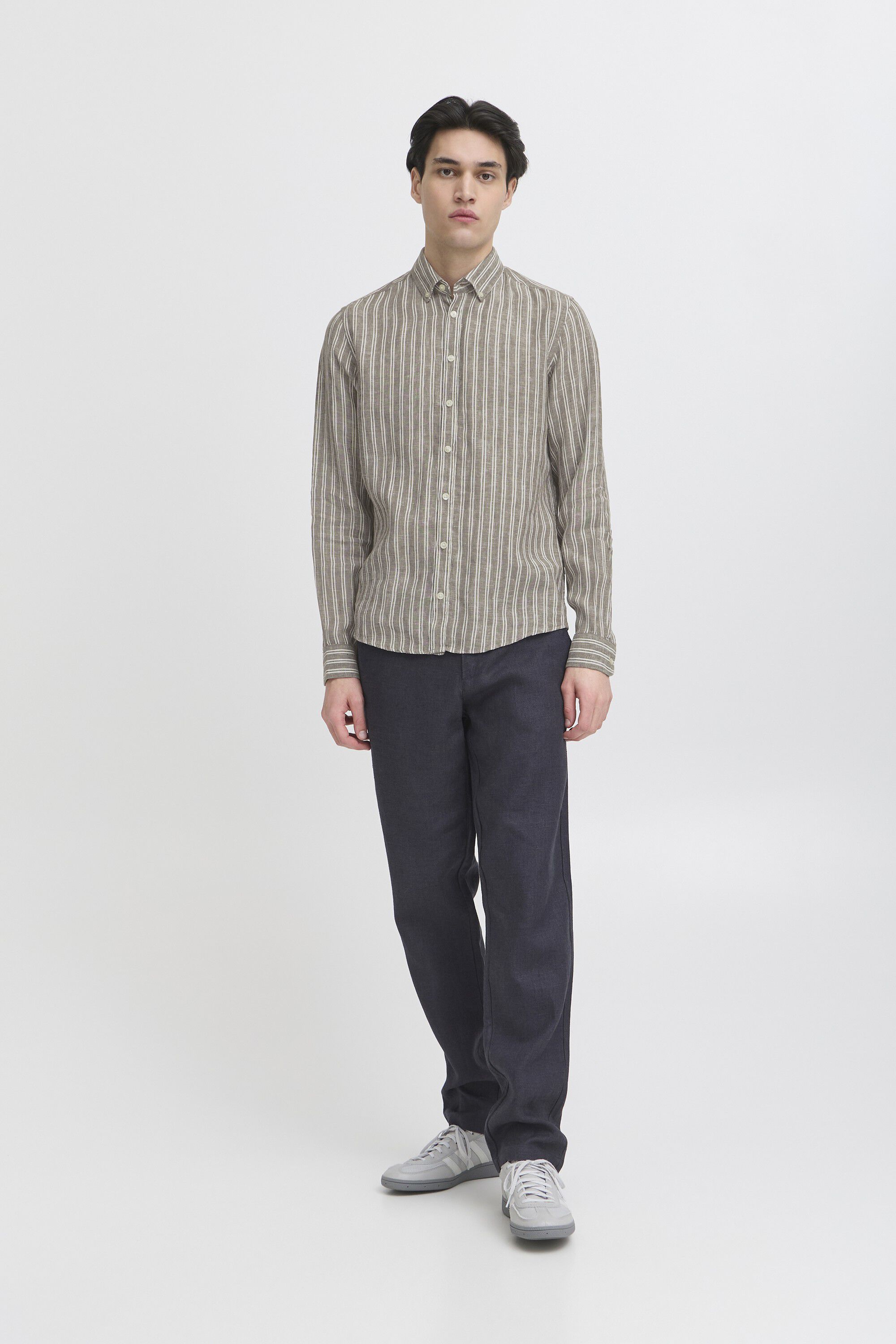 CFDALLAS LS BD striped 100% linen s