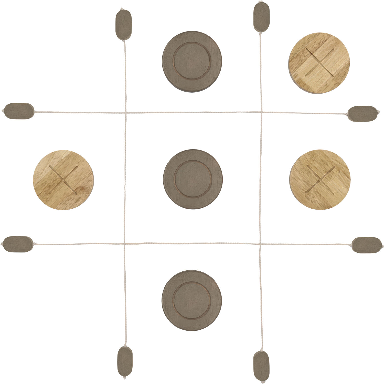 Bondesjakk 90 x 90 cm Gr&aring;/Brun Gummitre