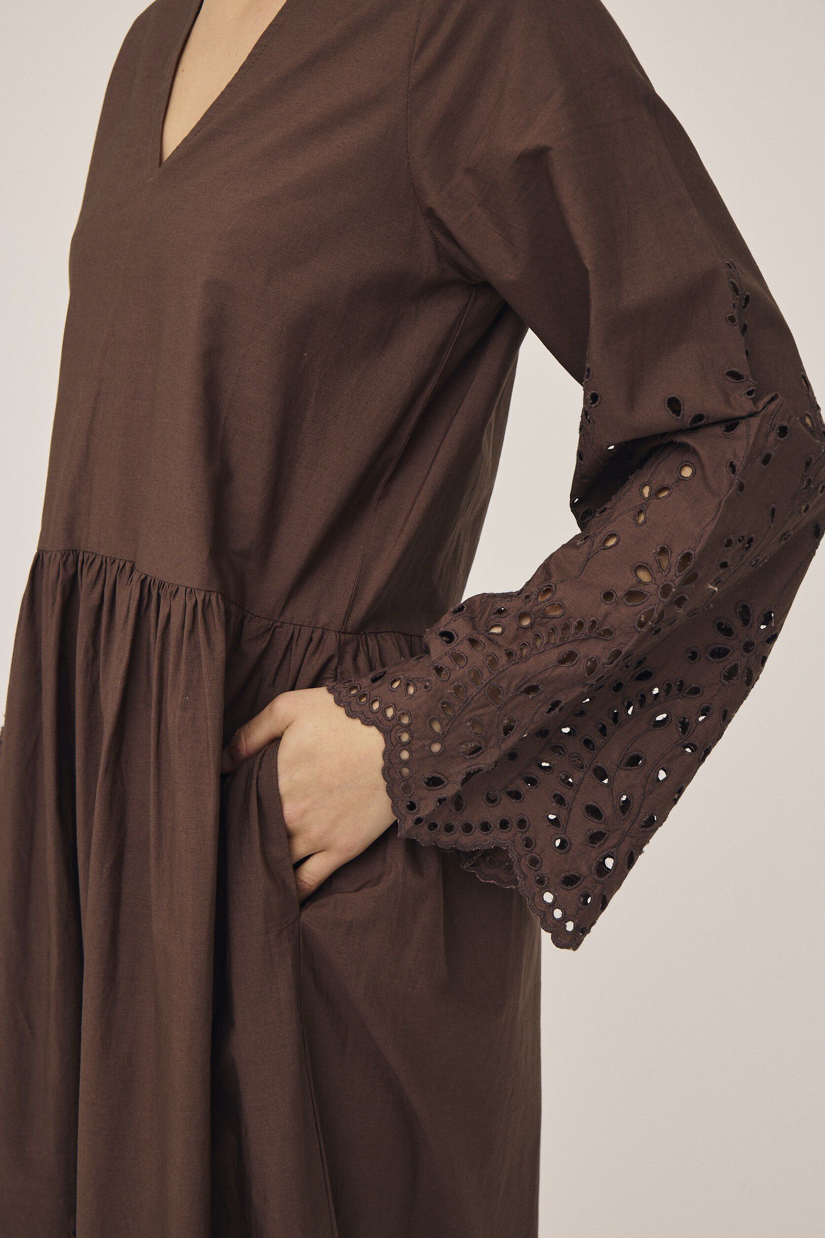 Asta 17 Maxikjole med bindedetalje - 100% &Oslash;kologisk bomuld GOTS