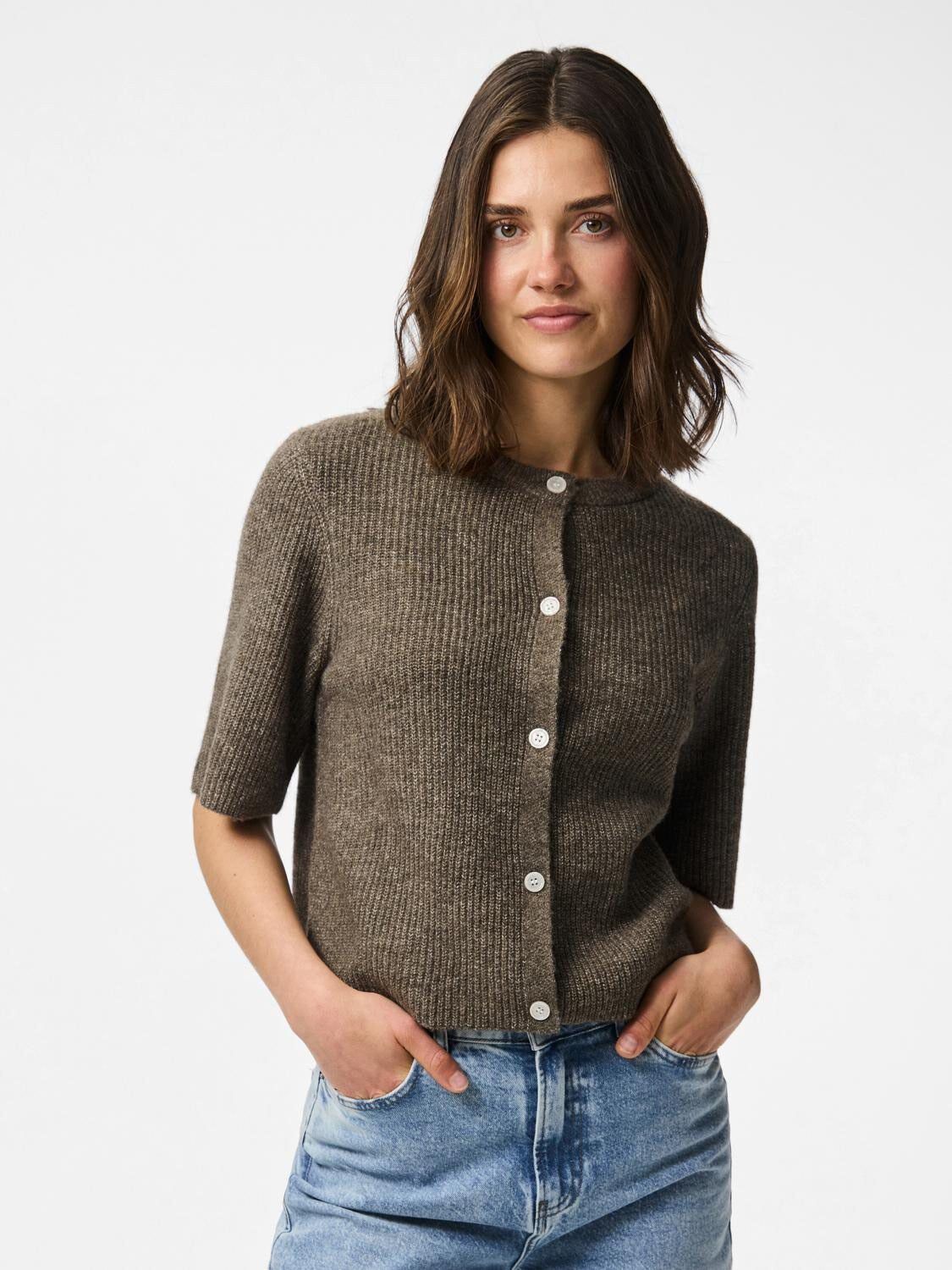 Pcsilly Ss O-Neck Knit Cardigan Noos Bc