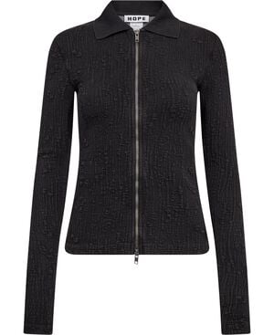 Lyra zip cardigan Faded Black Interlock-36