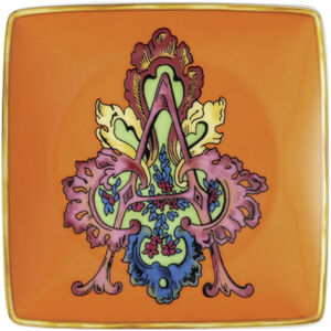 Bowl 12cm sq. flat, Holiday Alphabet A, Versace