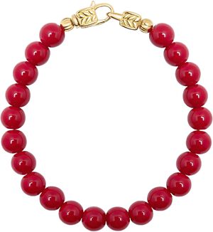 Red Jade Healing Bracelet with Gold Lock