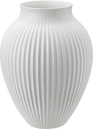 Knabstrup vase H 36. 5 cm ripple white
