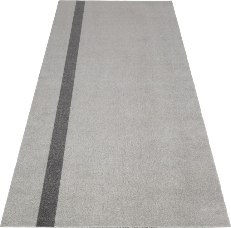 Løber, 90x200 cm, stripe vertical lysegrå/steelgrey
