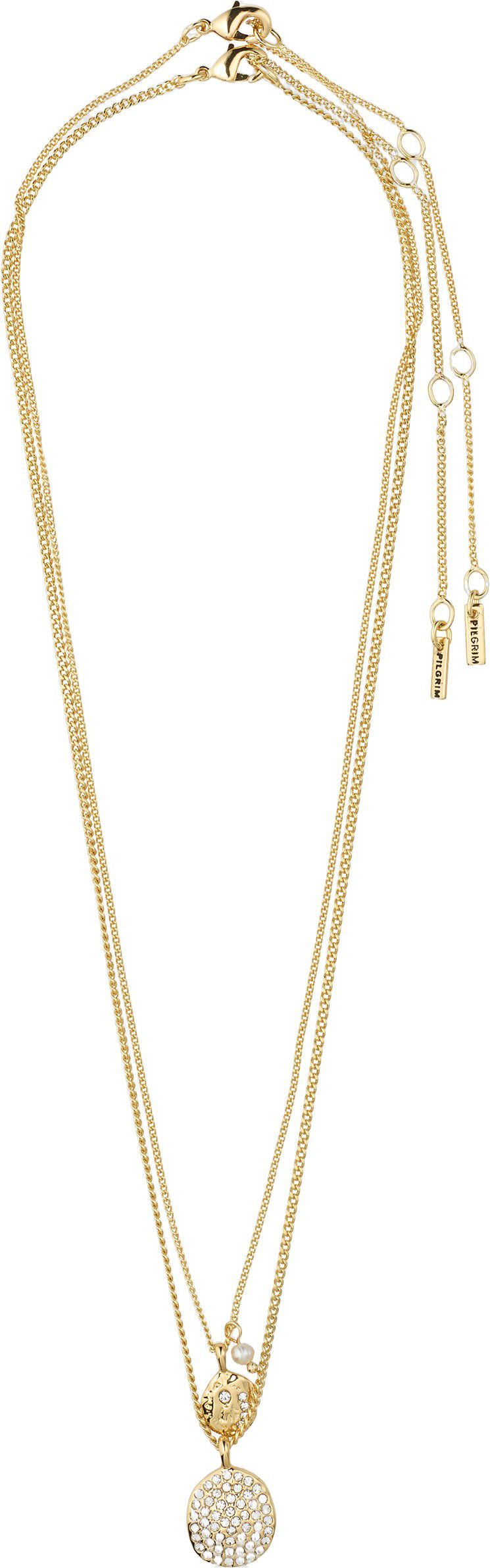 SHIFT halsk&aelig;de 2-i-&eacute;t s&aelig;t, guldbelagt