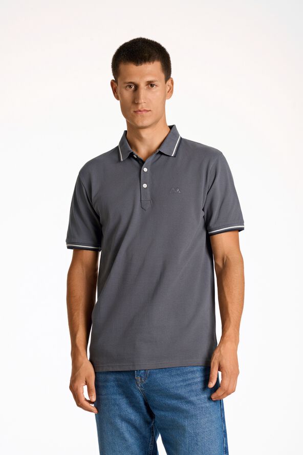 Polo shirt w. contrast piping