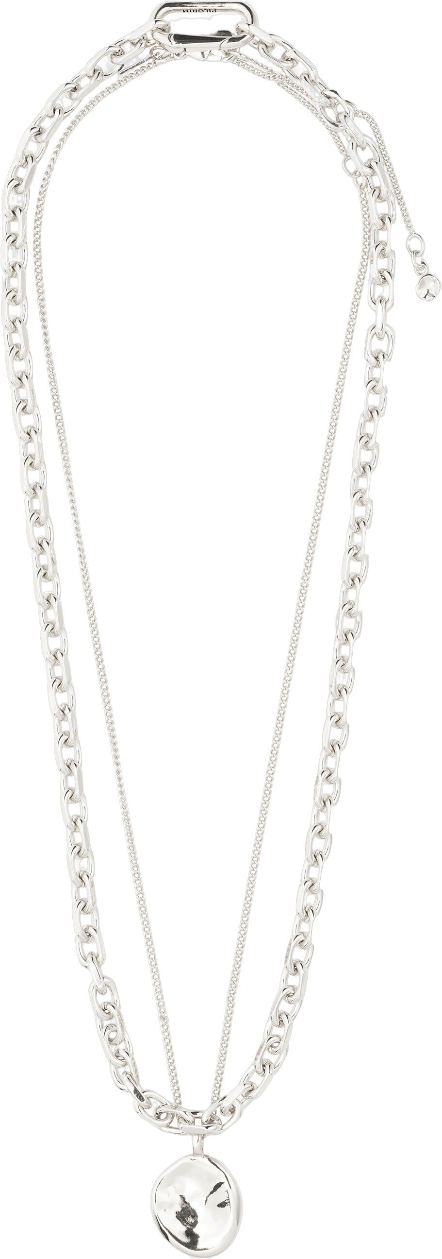 SPARKLE halsk&aelig;de, 2-i-&eacute;t s&aelig;t, s&oslash;lvbelagt