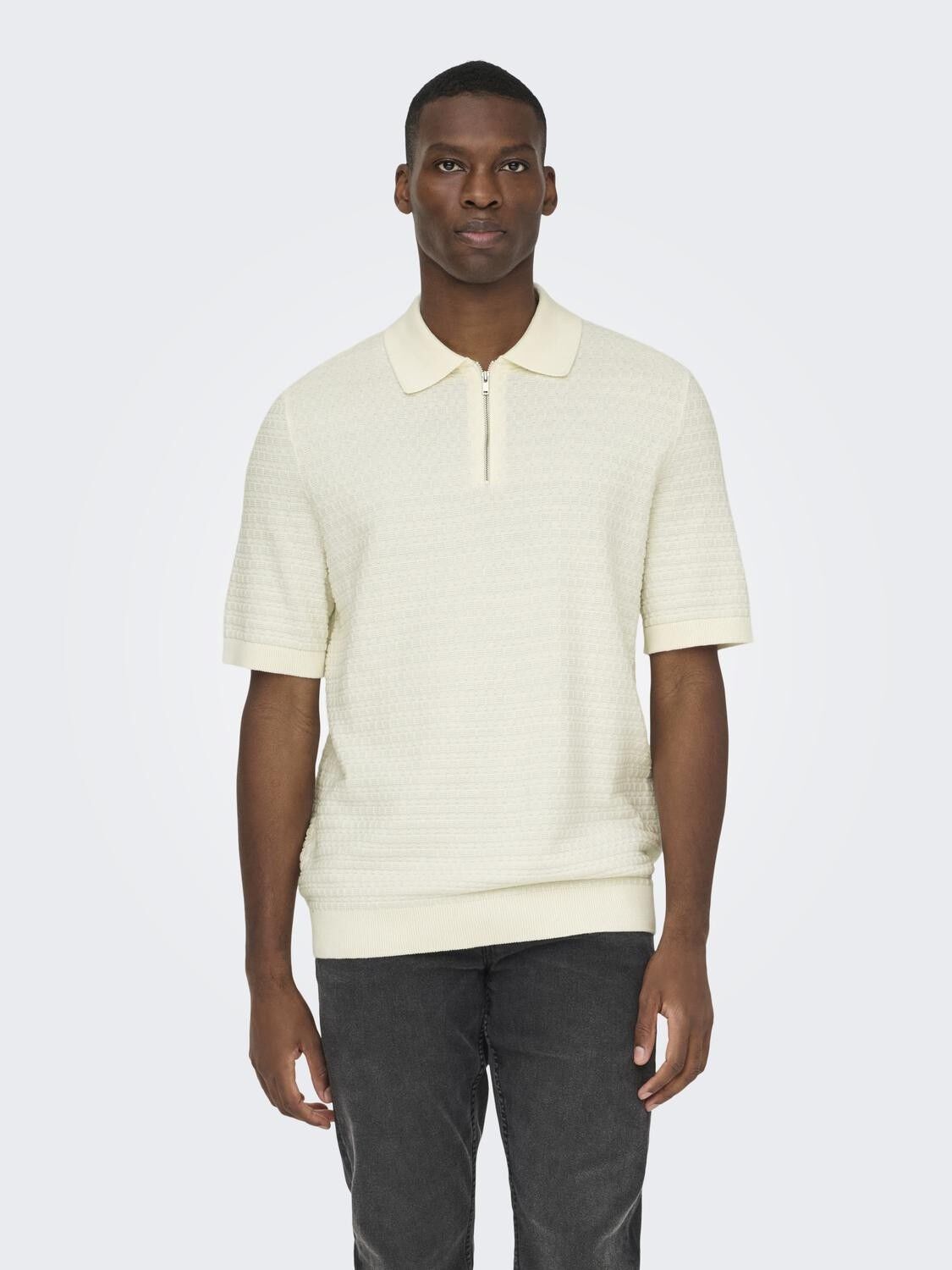 Onsmenu Reg Ss Structure Polo Knit Noos