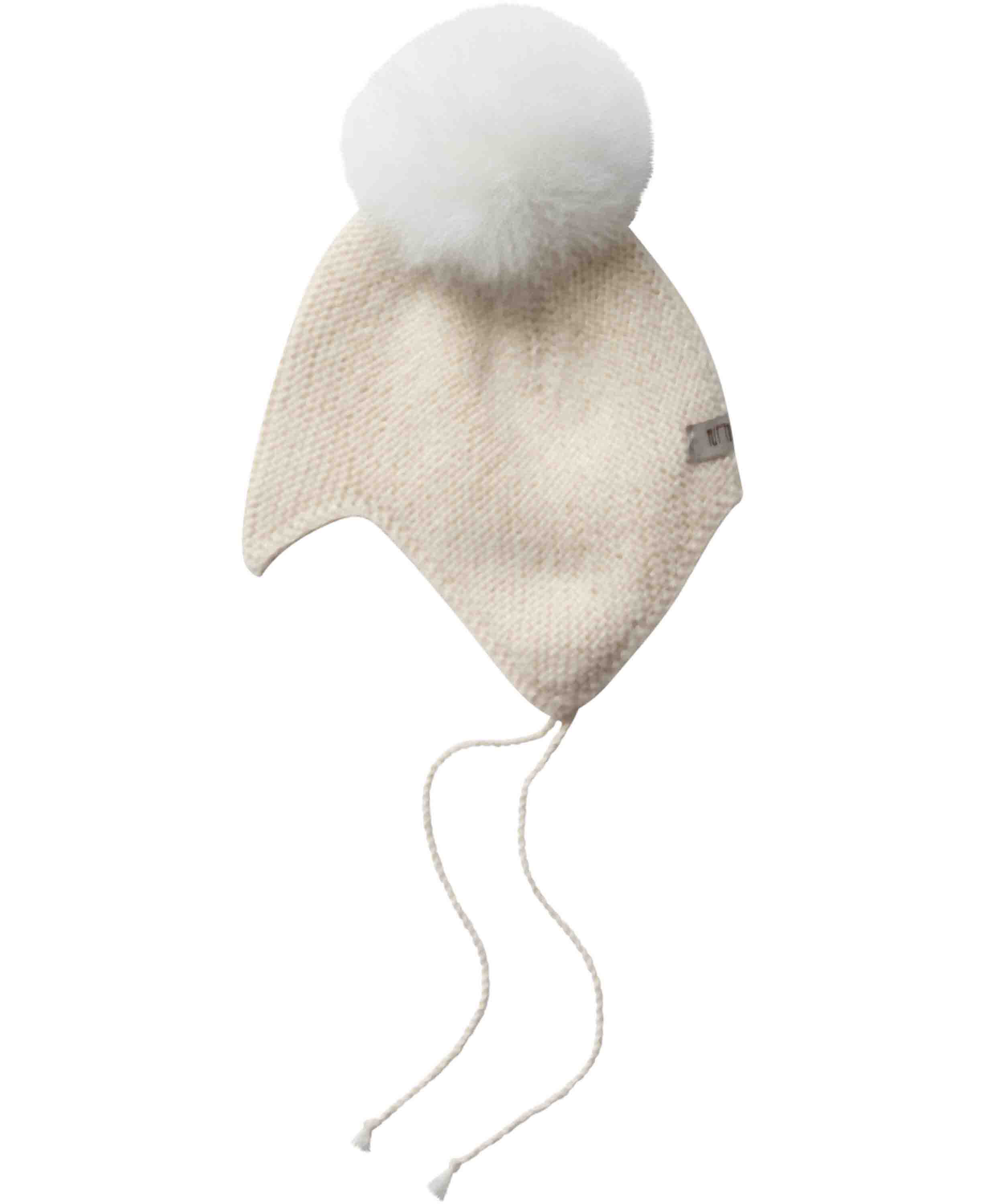 Bonnet Wool Knit Alpaca Pompom