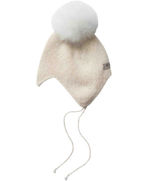 Bonnet Wool Knit Alpaca Pompom