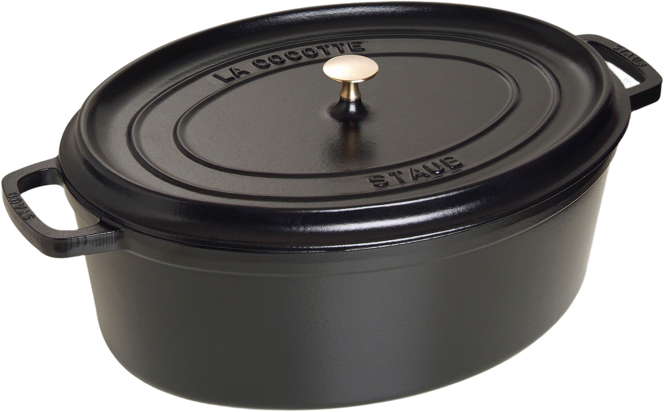 La Cocotte Cocotte 41 cm / 12 l, Oval, Sort, St&oslash;bejern