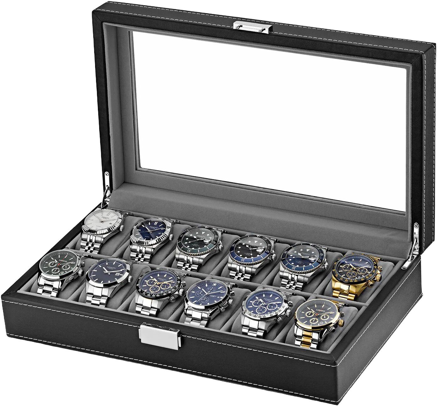 Ditur Watch Box 12 Watches Black Synthetic leather DIT000023