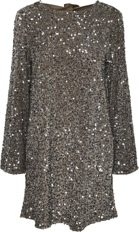 PCKAM LS DEEP BACK BOW DRESS BC