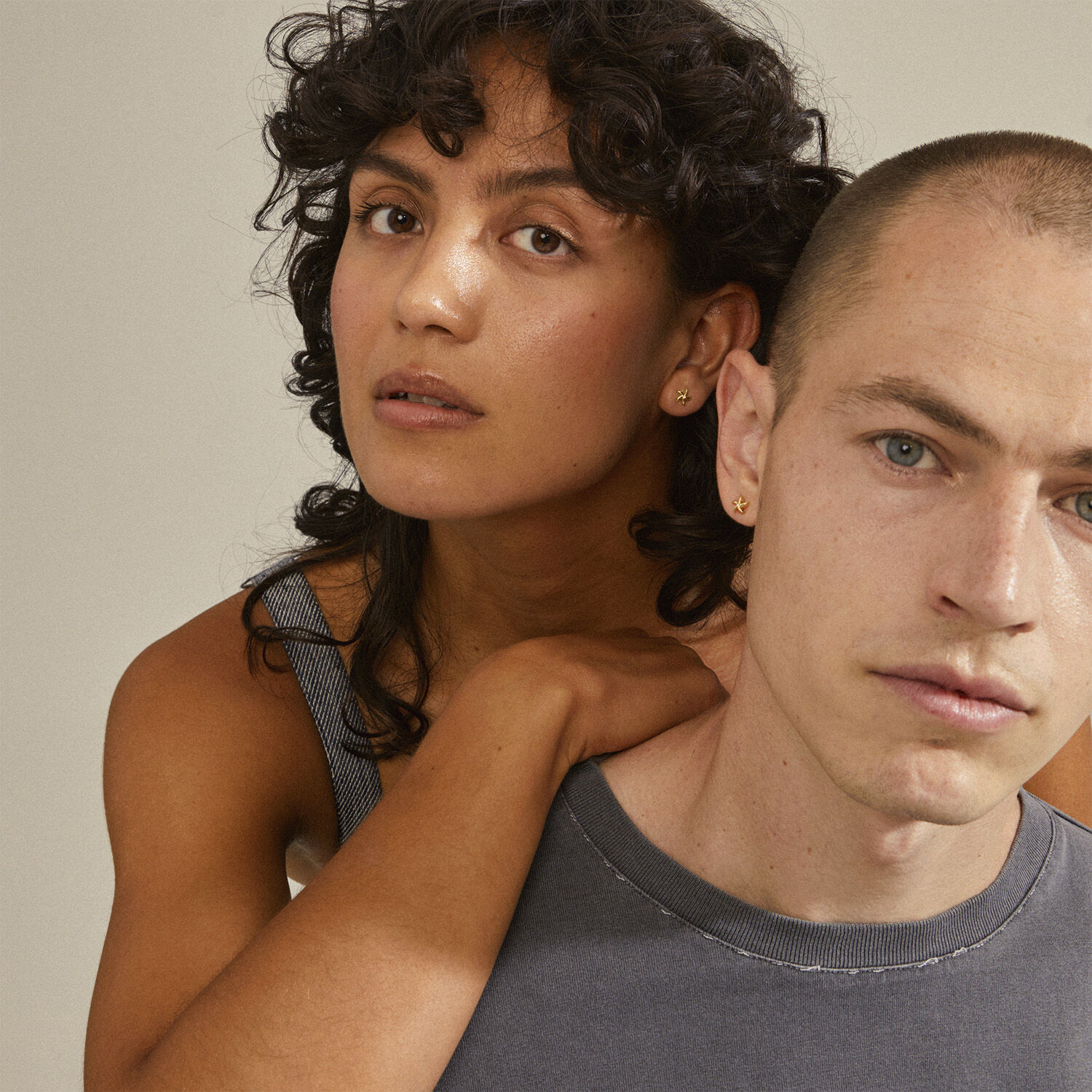 OAKLEY recycled starfish earrings gold-plated