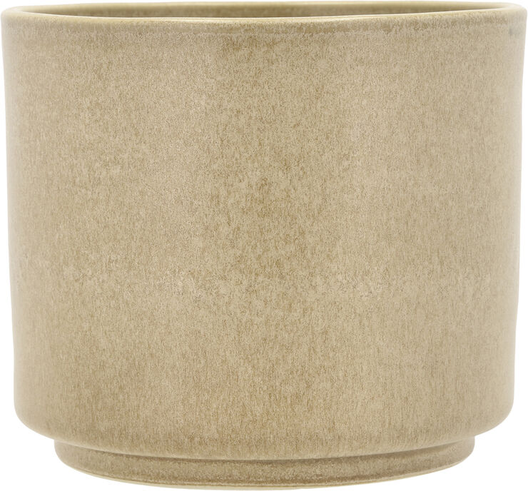 Blomsterpotte Leer 17 x 15 cm Kremfarget Steintøy