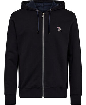 MENS REG FIT ZIP HOODY ZEBRA