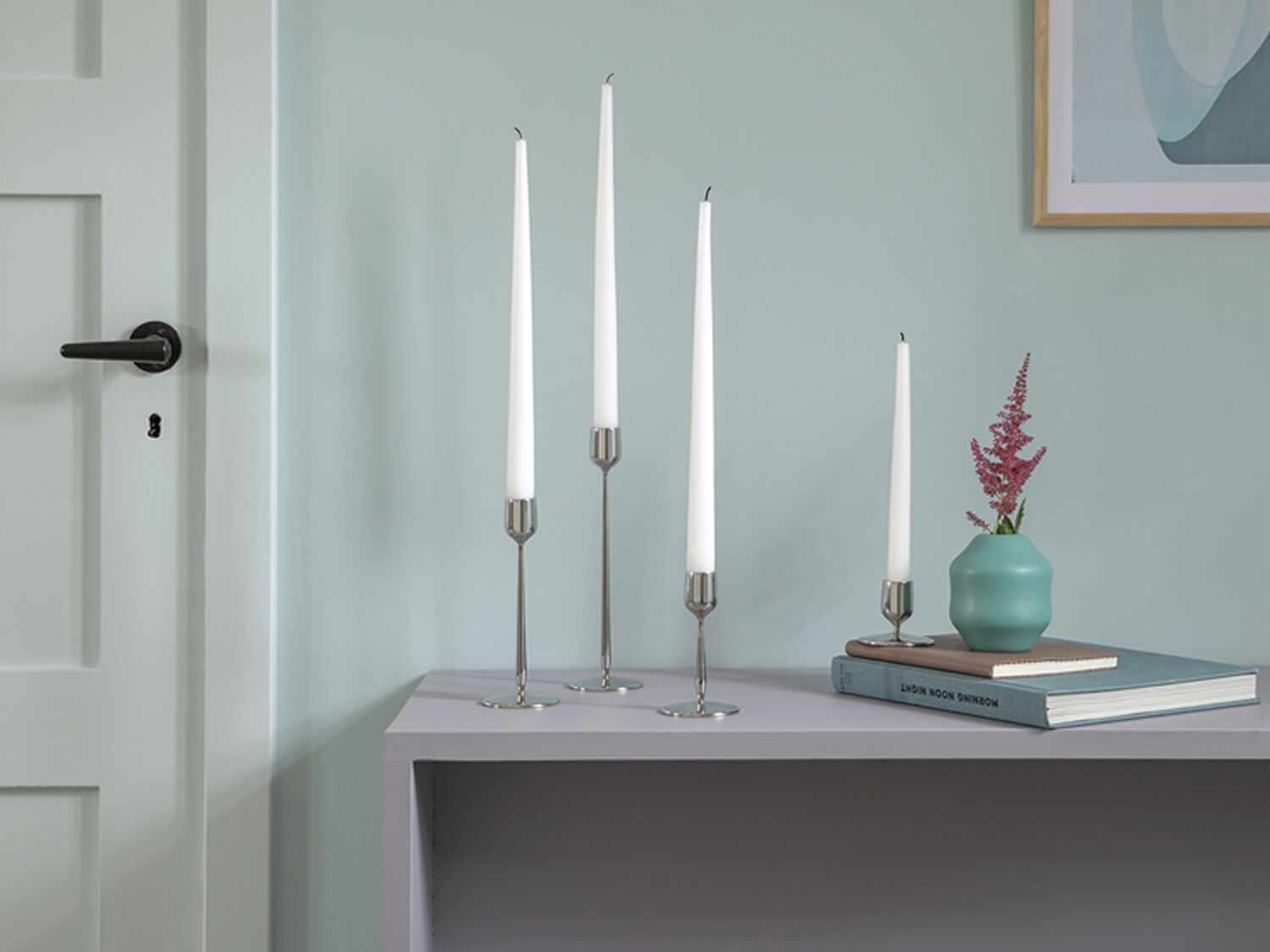 Lysestake Dorotea 7 x 23,5 cm Blankt st&aring;l