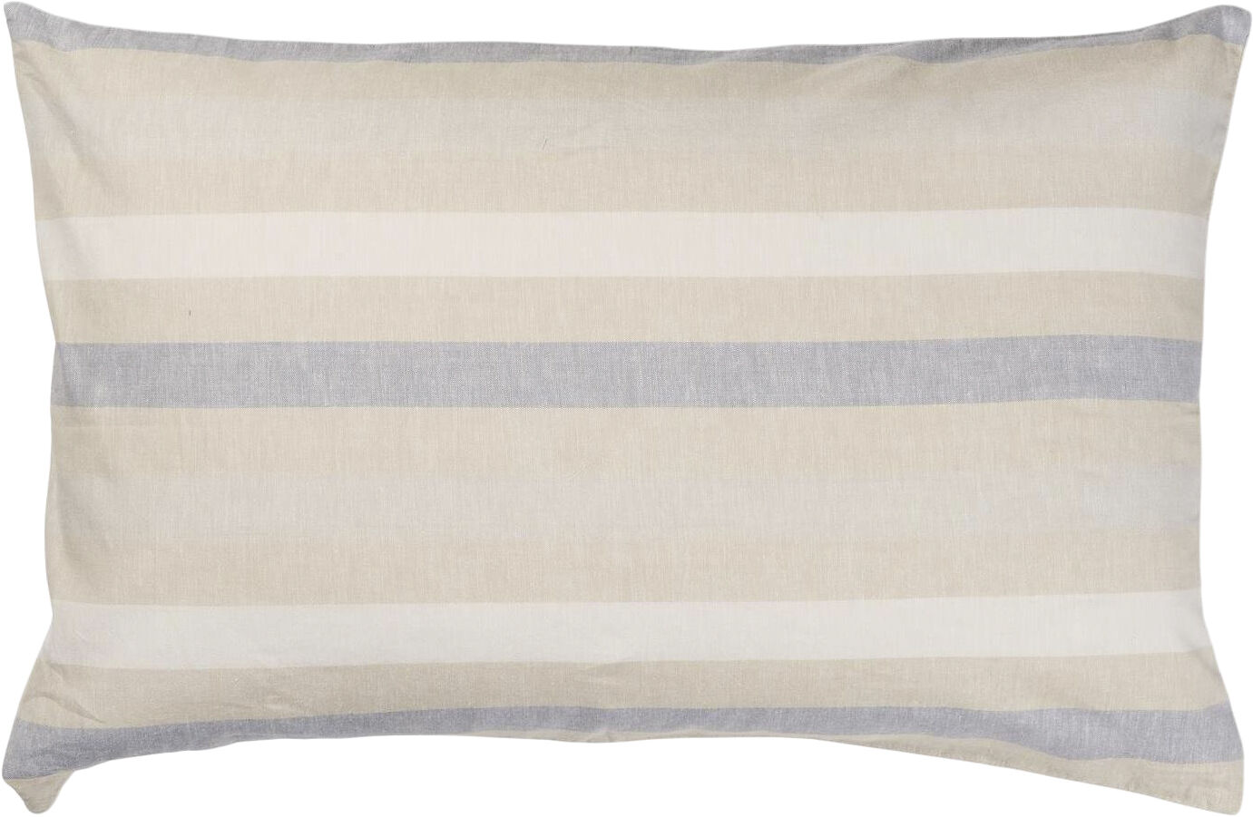 Pude natur m/hvide og lysebl&aring; striber