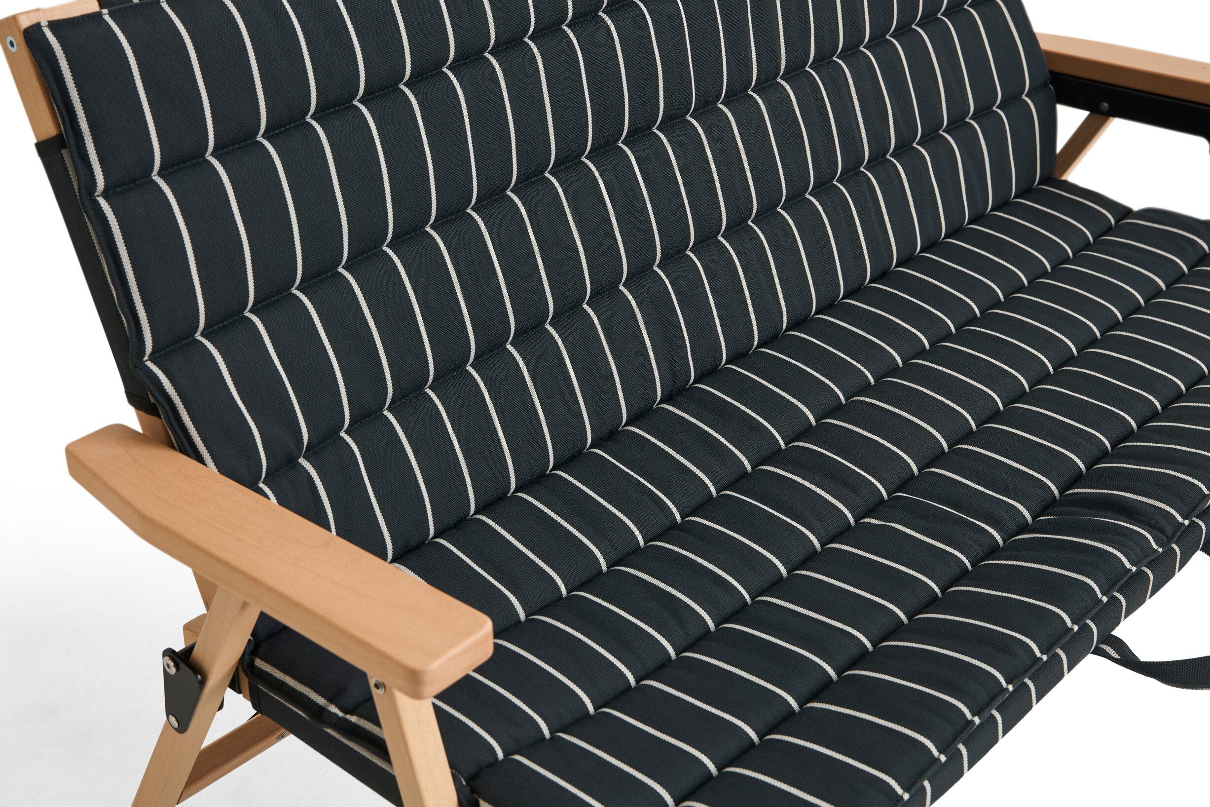 Outdoor Market Sofa Cushion - Black with beige stripe -